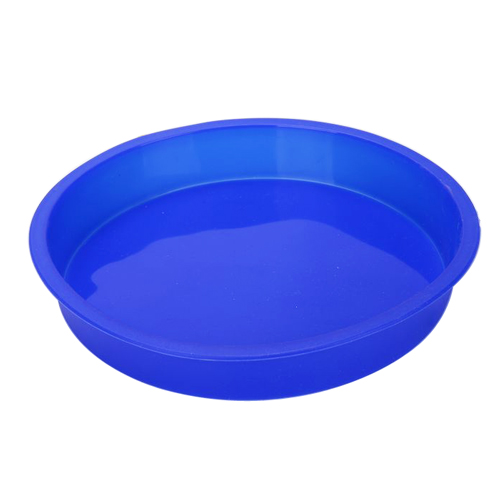 圆形蓝色硅胶餐盘