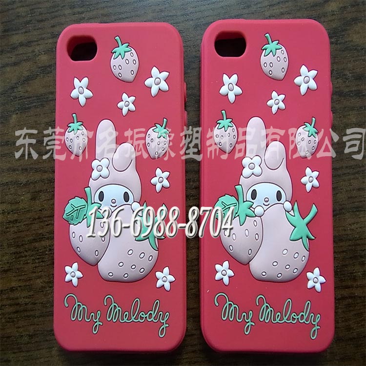 动物造型手机硅胶套 草莓兔手机硅胶壳 兔子手机硅胶套定制